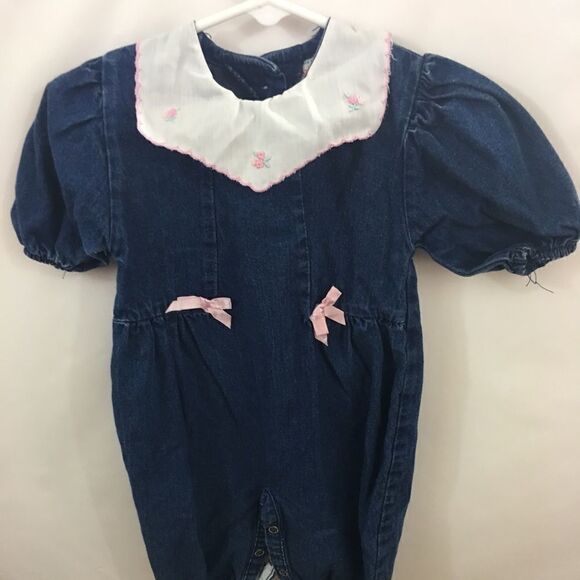 Health-Tex Infant Girl Denim Jumpsuit Sz 9 mo NWOT - Picture 1 of 4